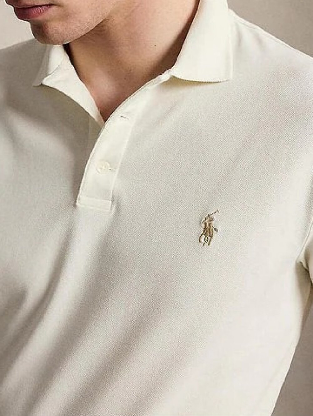 Polo Ralph LaurenClassic Fit Mesh Short Sleeve Polo Shirt Andover Cream